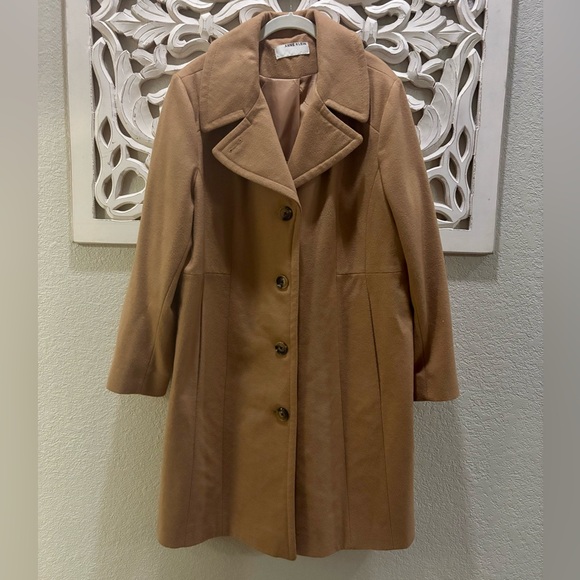 Anne Klein Single Breasted Wool Blend Coat - Picture 2 of 6